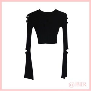 Rehab Long Sleeve Crew Neck Crop Top